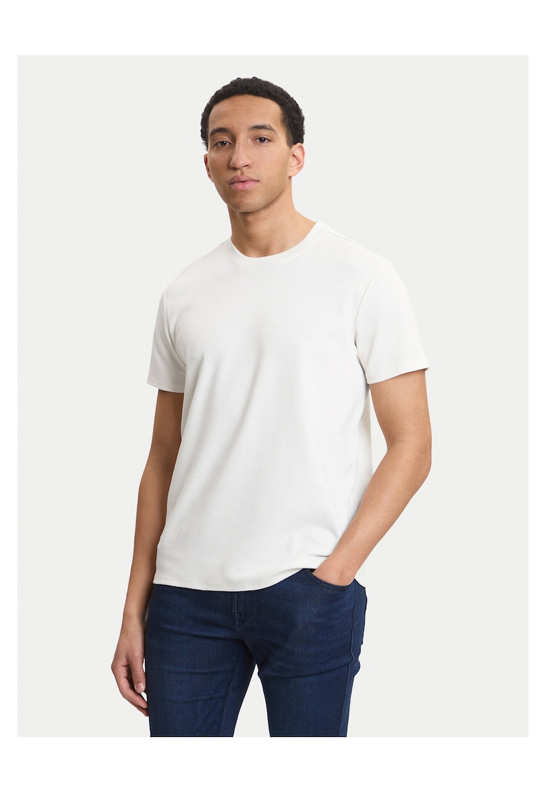 Tricou Barbati - Ecru - poliester-bumbac