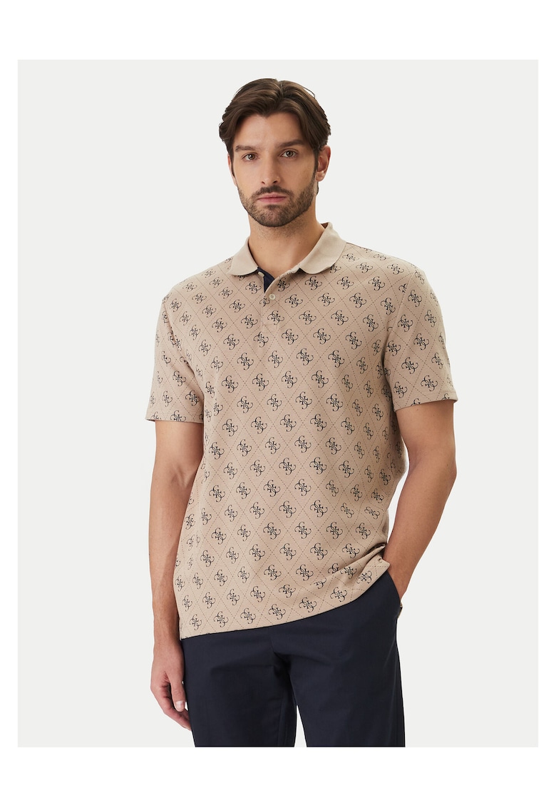 Tricou barbati - bumbac si poliester - bej - 59% bumbac - 39% poliester - 2% elastan