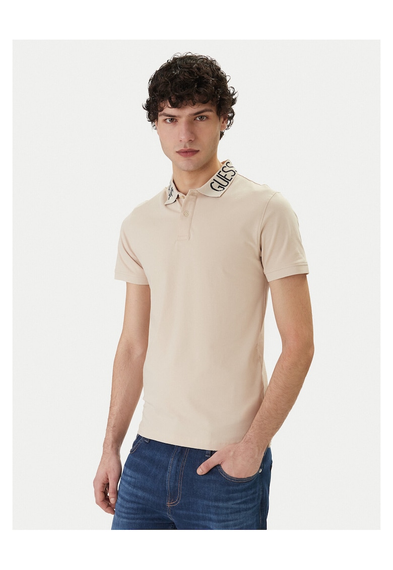 Tricou barbati slim fit bej - Bej