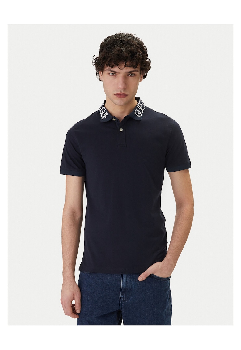 Tricou barbati - slim fit - bleumarin - bumbac - Bleumarin