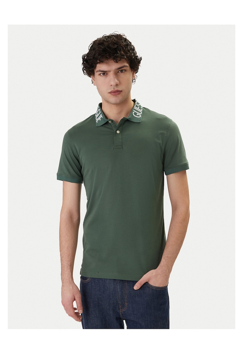 Tricou verde slim fit bumbac - Verde