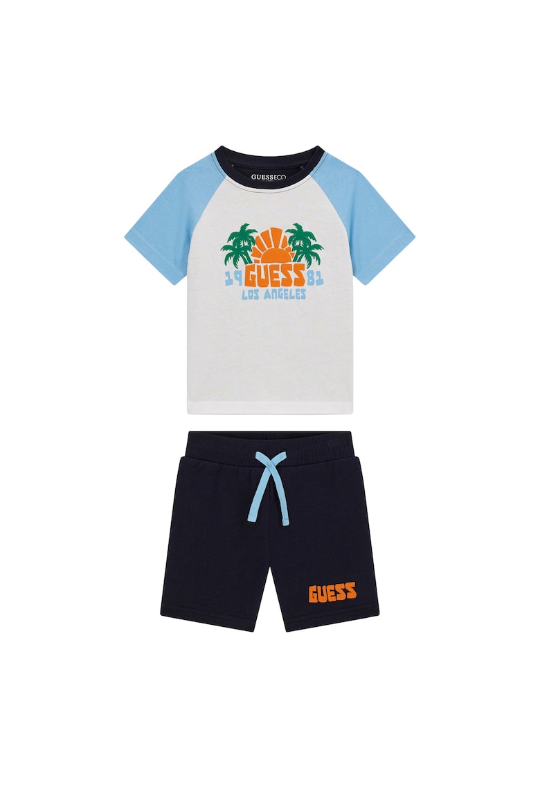 Set tricou+ pantaloni scurti pentru baieti - bumbac - bleumarin