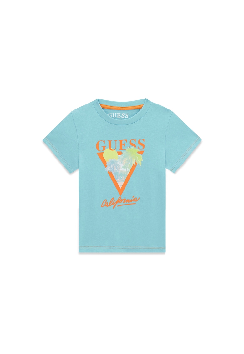 Tricou turcoaz din bumbac pentru copii - Turcoaz