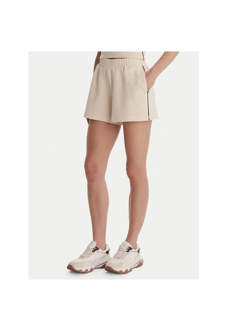 Pantaloni scurti sport dama - ecru - 49% poliester - 46% viscoza - 5% elastan