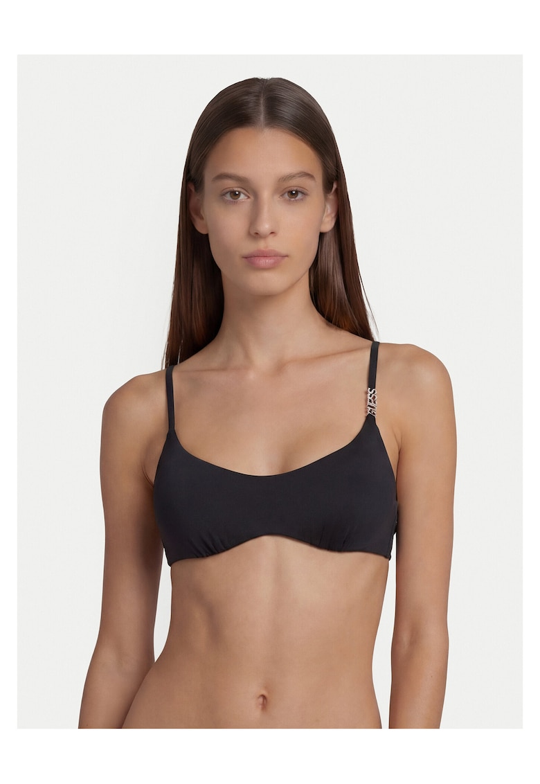 Costum de baie dama - top bikini - negru - poliamida - Negru