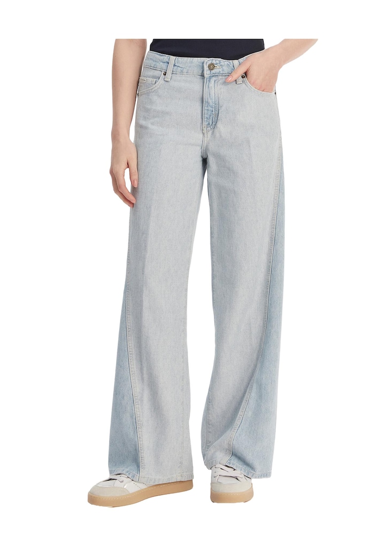 Blugi dama - fermoar - albastru - bumbac/lyocell/canepa