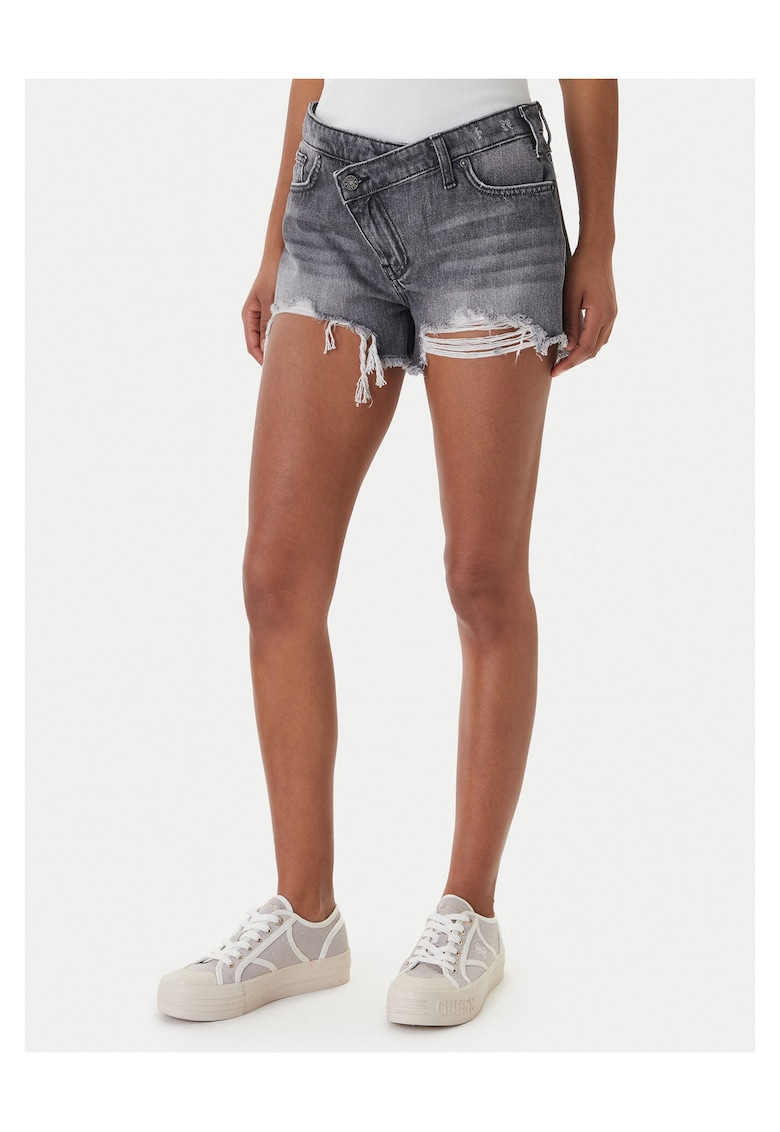Pantaloni scurți denim pentru femei - Gri