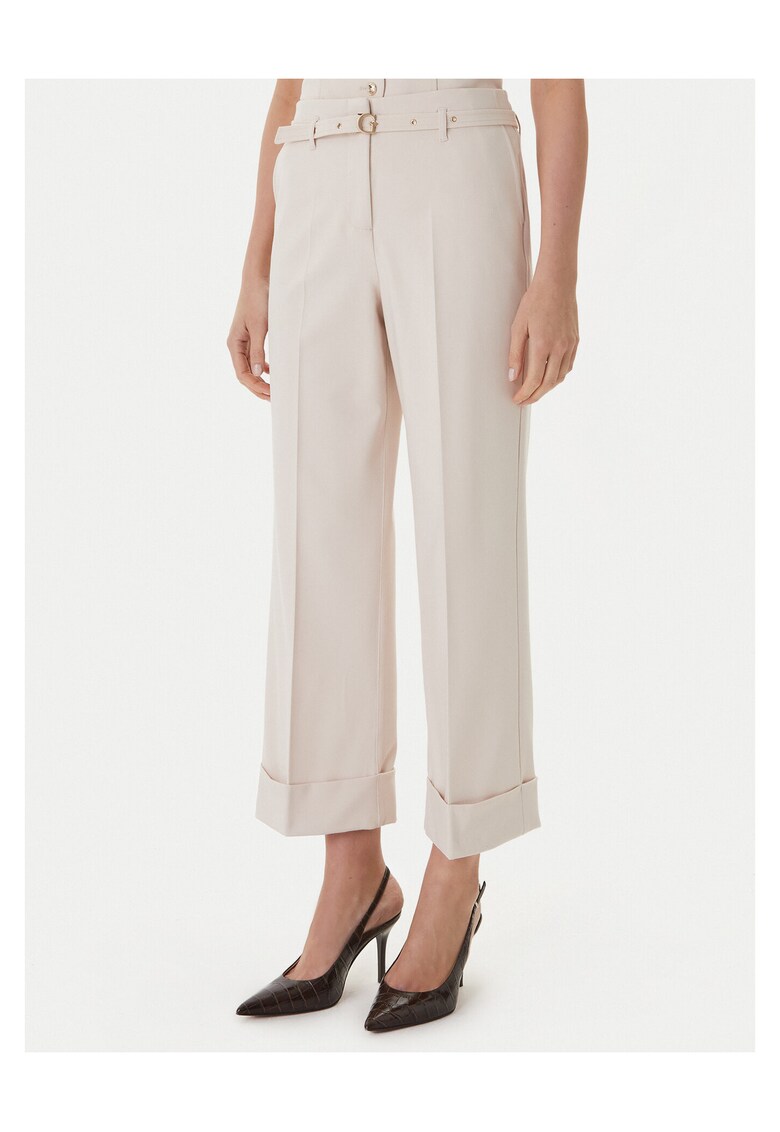 Pantaloni dama - fermoar - bej - poliamida/elastan/viscoza