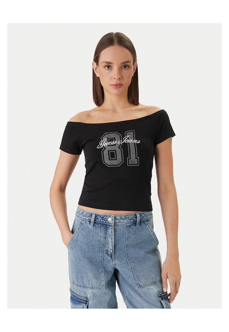 Tricou dama bumbac/elastan - negru