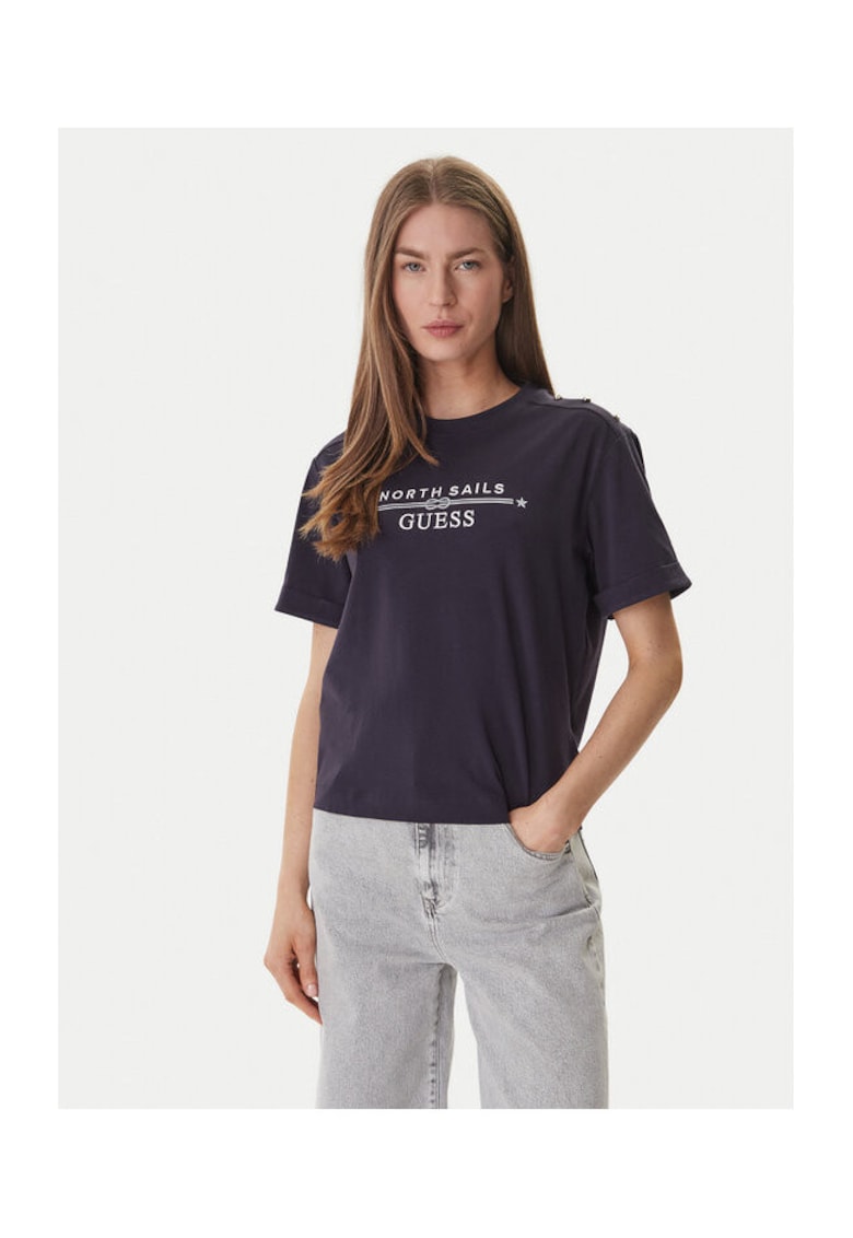 Tricou dama - bumbac - bleumarin - 95% bumbac - 5% elastan