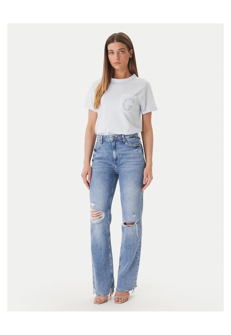 Tricou dama - bumbac - albastru -