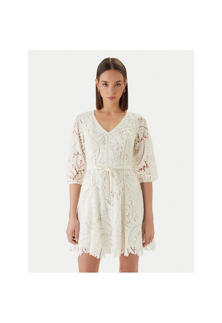 Rochie de cocktail - Alb - poliester