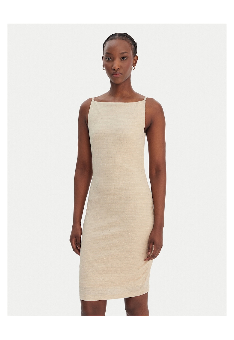 Rochie de cocktail - bej - poliester -