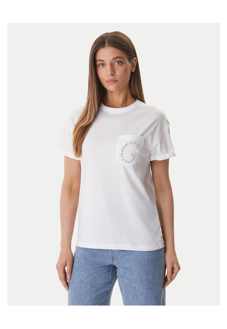 Tricou dama - Alb - bumbac 100%