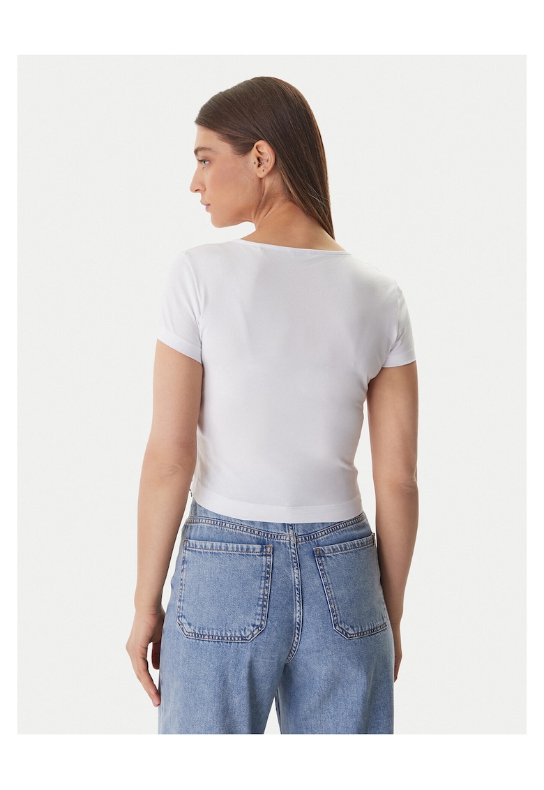 Tricou de dama - bumbac - alb - 95% bumbac - 5% elastan