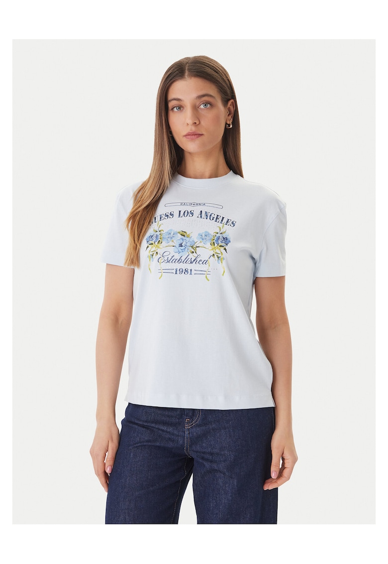 Tricou de dama din bumbac - Albastru