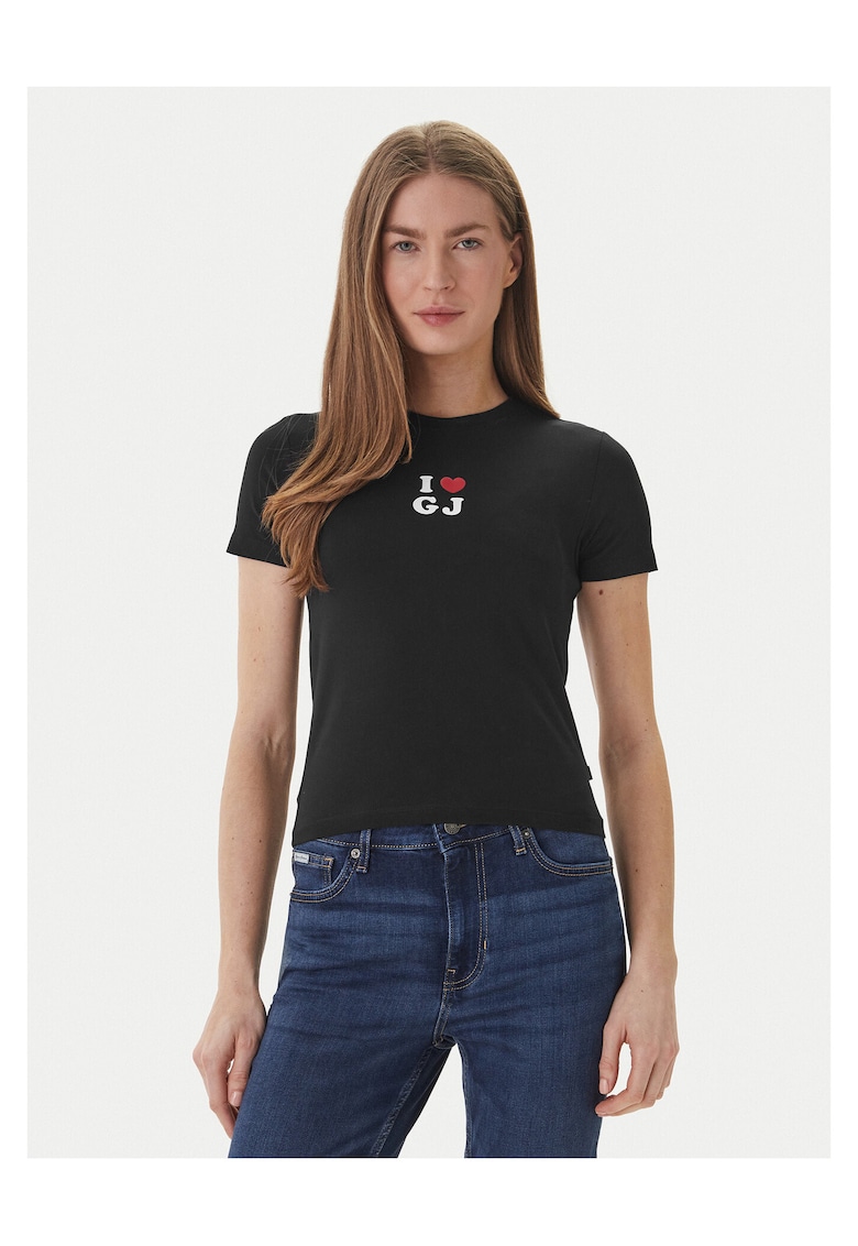 Tricou dama - bumbac/elastan - slim fit - negru