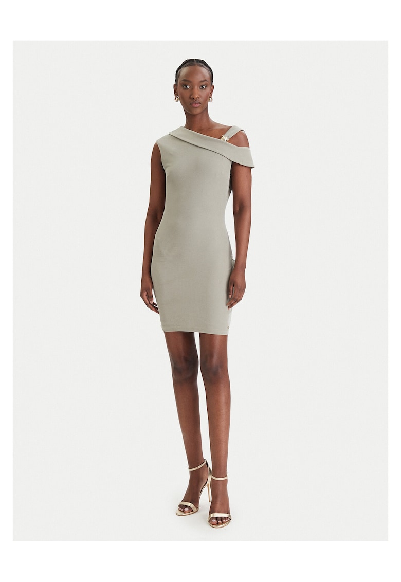 Rochie casual - kaki - din 73% modal - 27% poliester