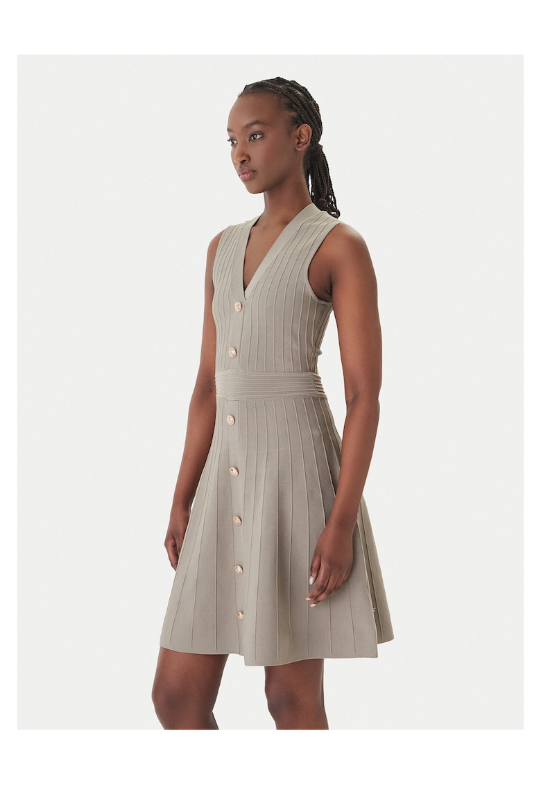 Rochie tricotata - verde - 65% viscoza - Verde