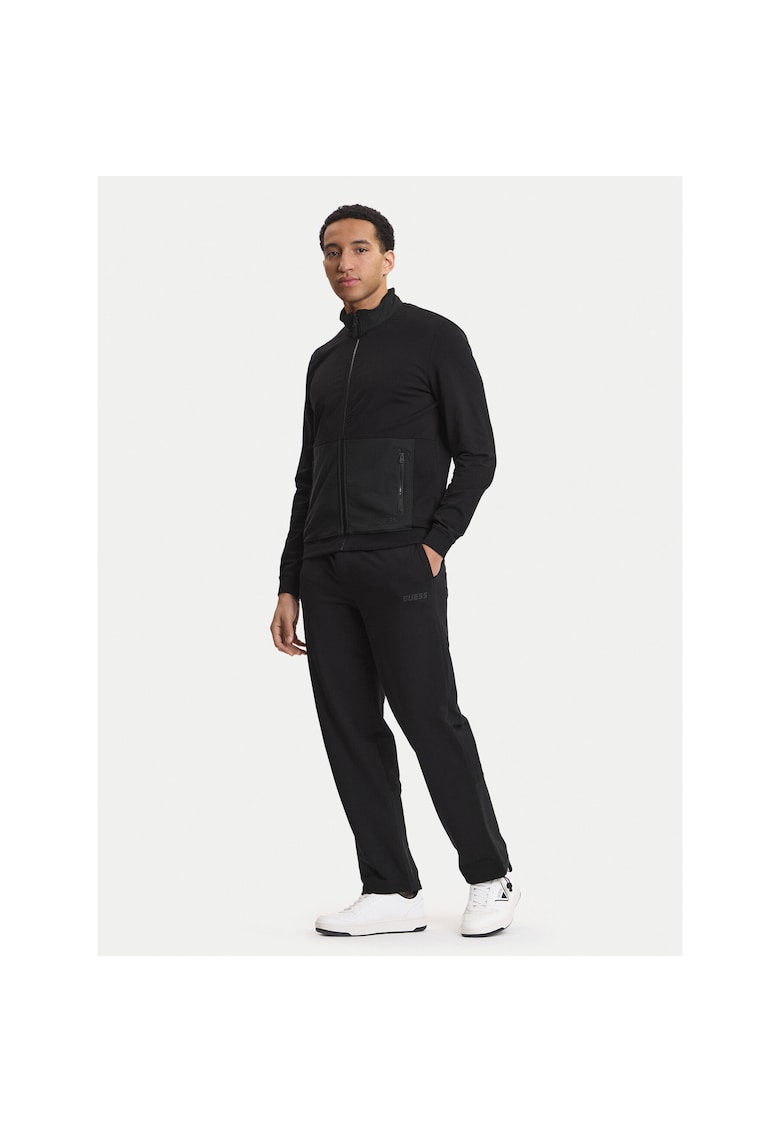 Pantaloni de trening barbati - bumbac/elastan - negru -