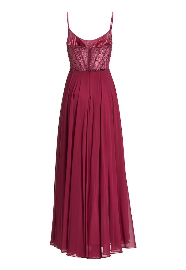Rochie de seara - burgundy - poliester - fermoar