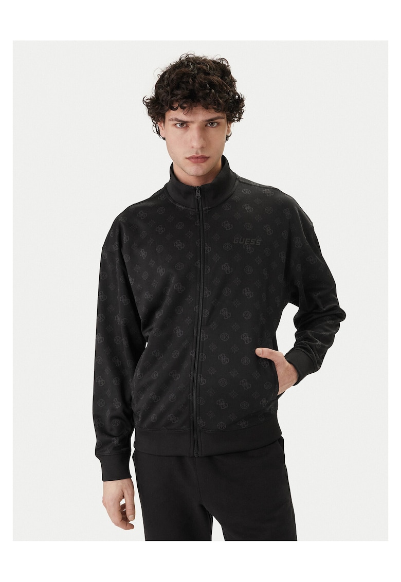 Pulover barbati - fermoar - poliester - negru - Negru