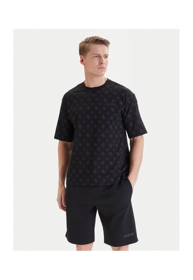 Tricou barbatesc negru - bumbac -