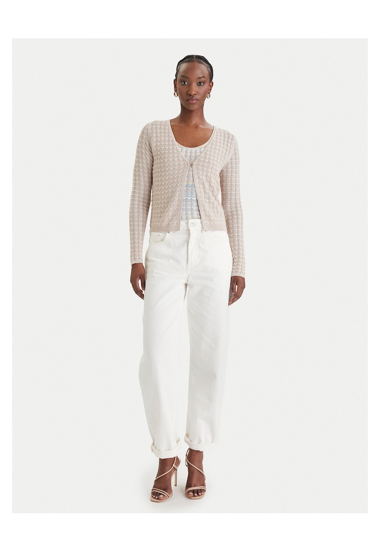 Cardigan dama - viscoza - nasturi - bej