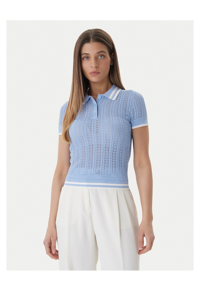 Tricou dama - viscoza/poliamida - albastru