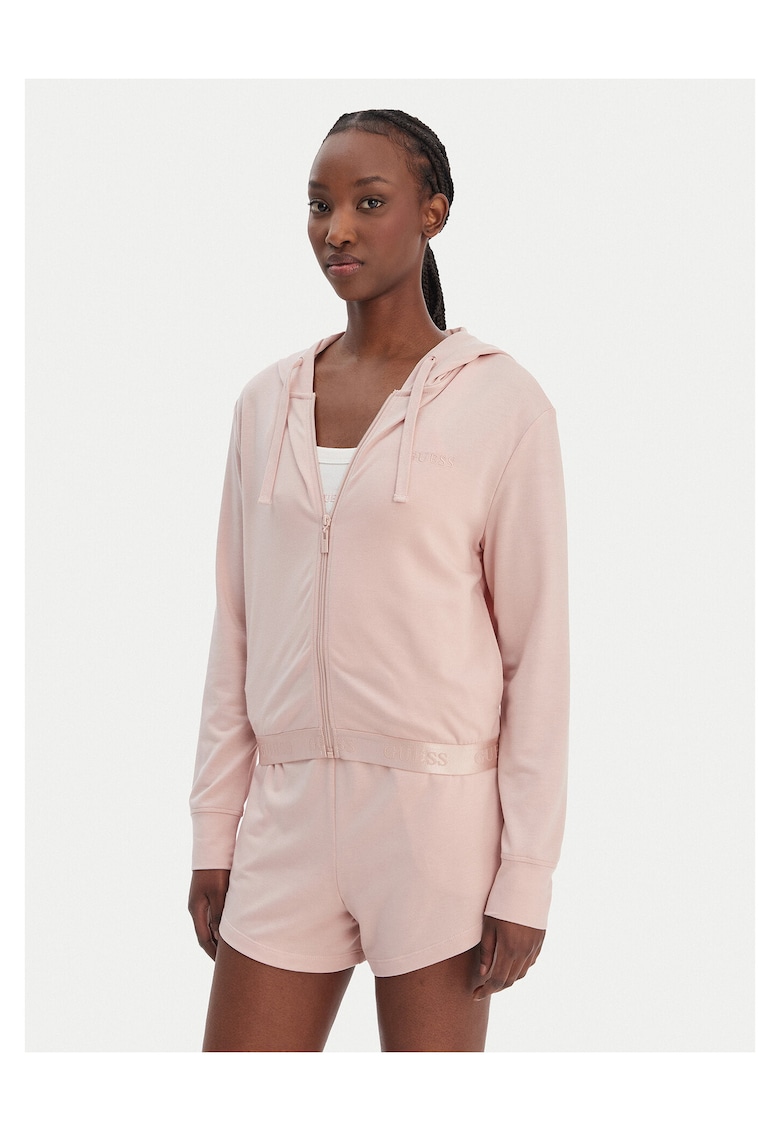 Hanorac dama cu fermoar roz - Roz