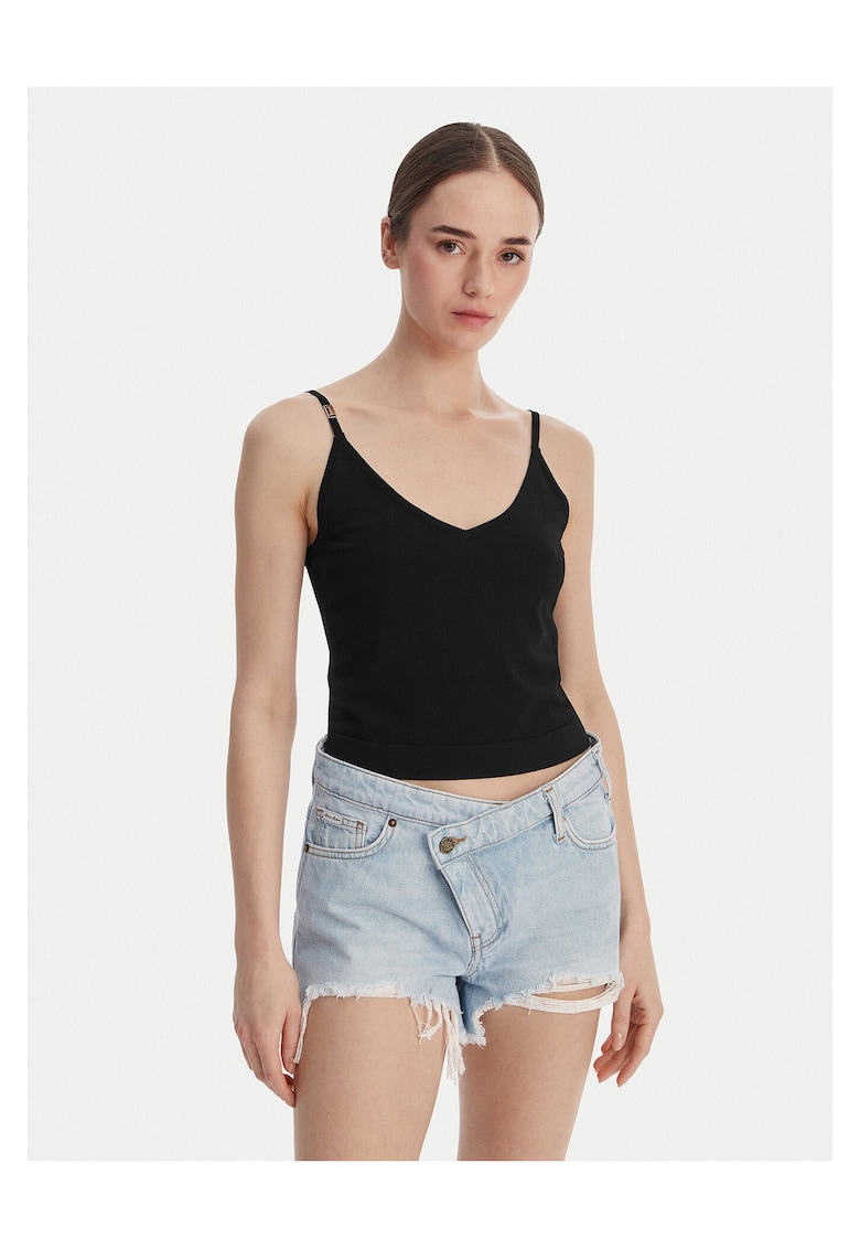 Tricou dama - negru - 83% viscoza - 17% poliester