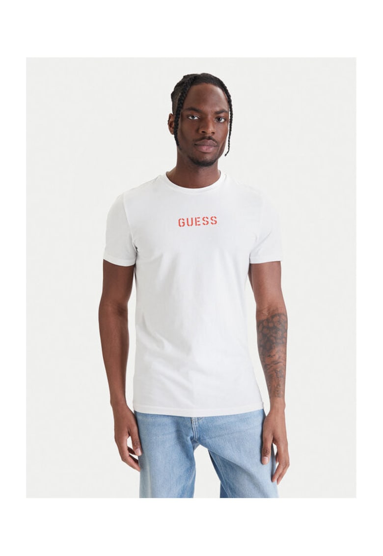 Tricou barbati bumbac/elastan - alb
