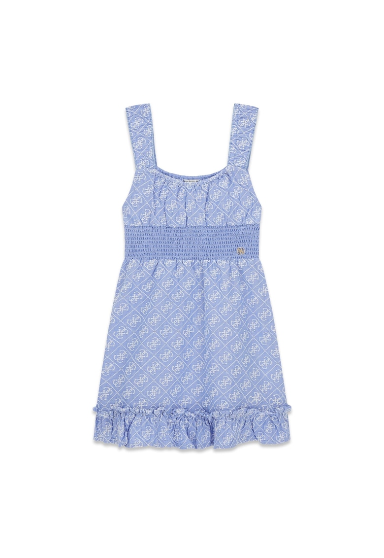 Rochie albastră casual pentru fete - Albastru deschis/Albastru