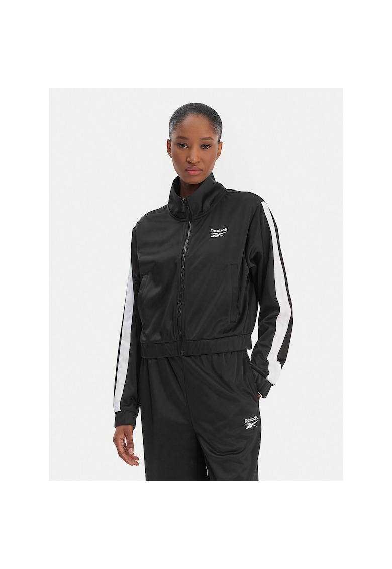 Hanorac sport dama - fermoar - negru - poliester