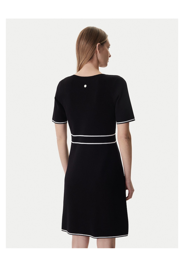 Rochie tricotata de dama - neagra - 76% viscoza - 24% poliester