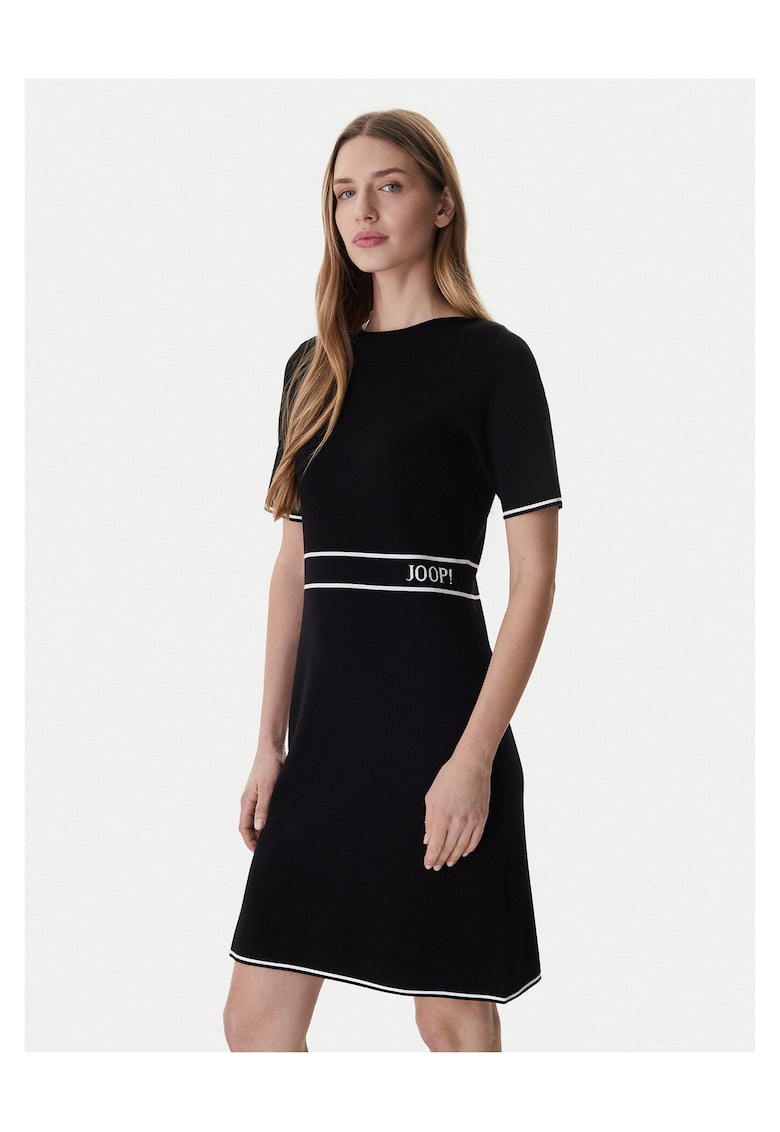 Rochie tricotata de dama - neagra - 76% viscoza si 24% poliester
