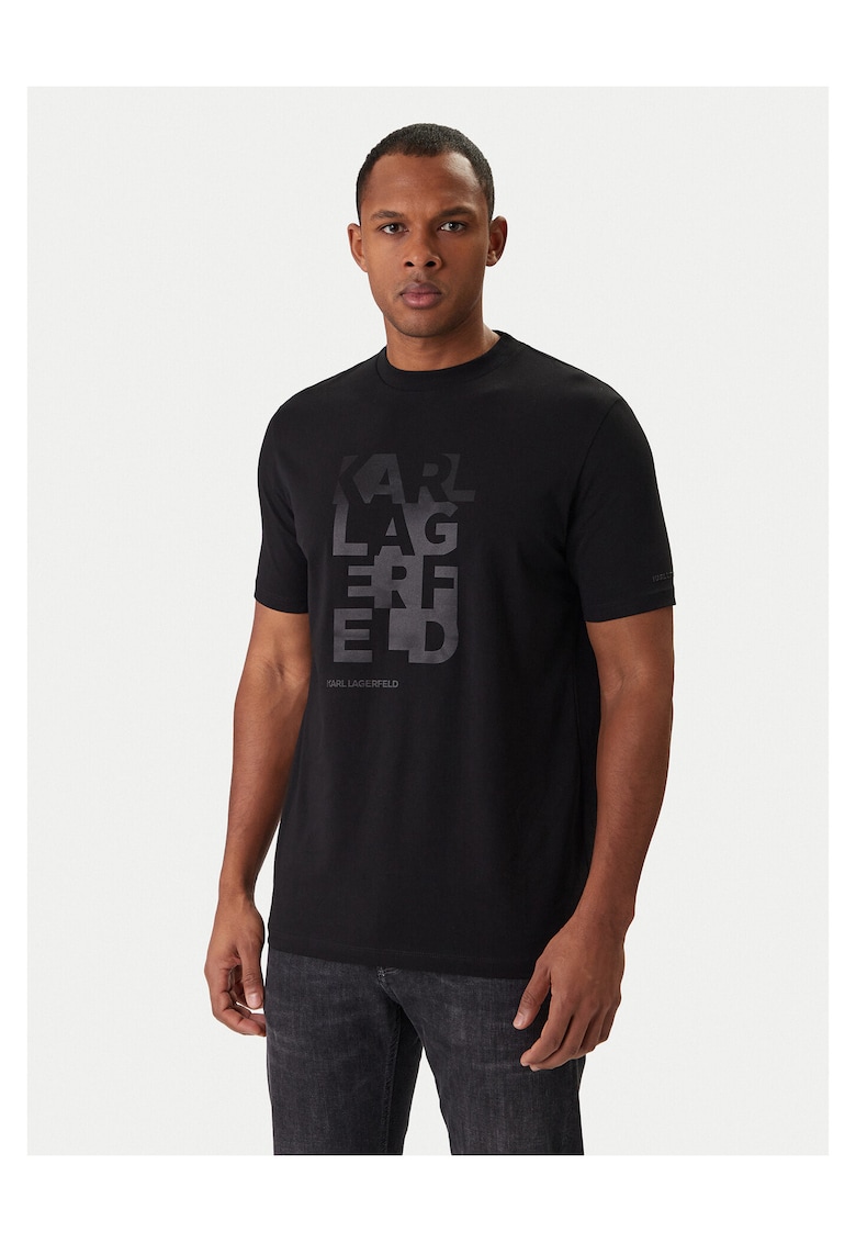 Tricou Barbatesc - Negru - Bumbac/Elastan