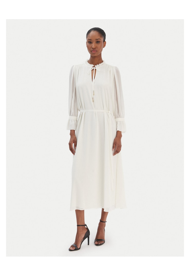 Rochie casual din poliester reciclat - Ecru