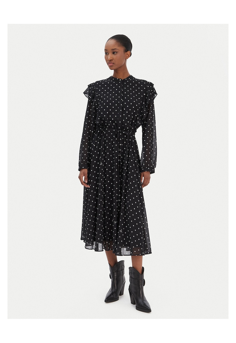 Rochie casual cu buline - Negru