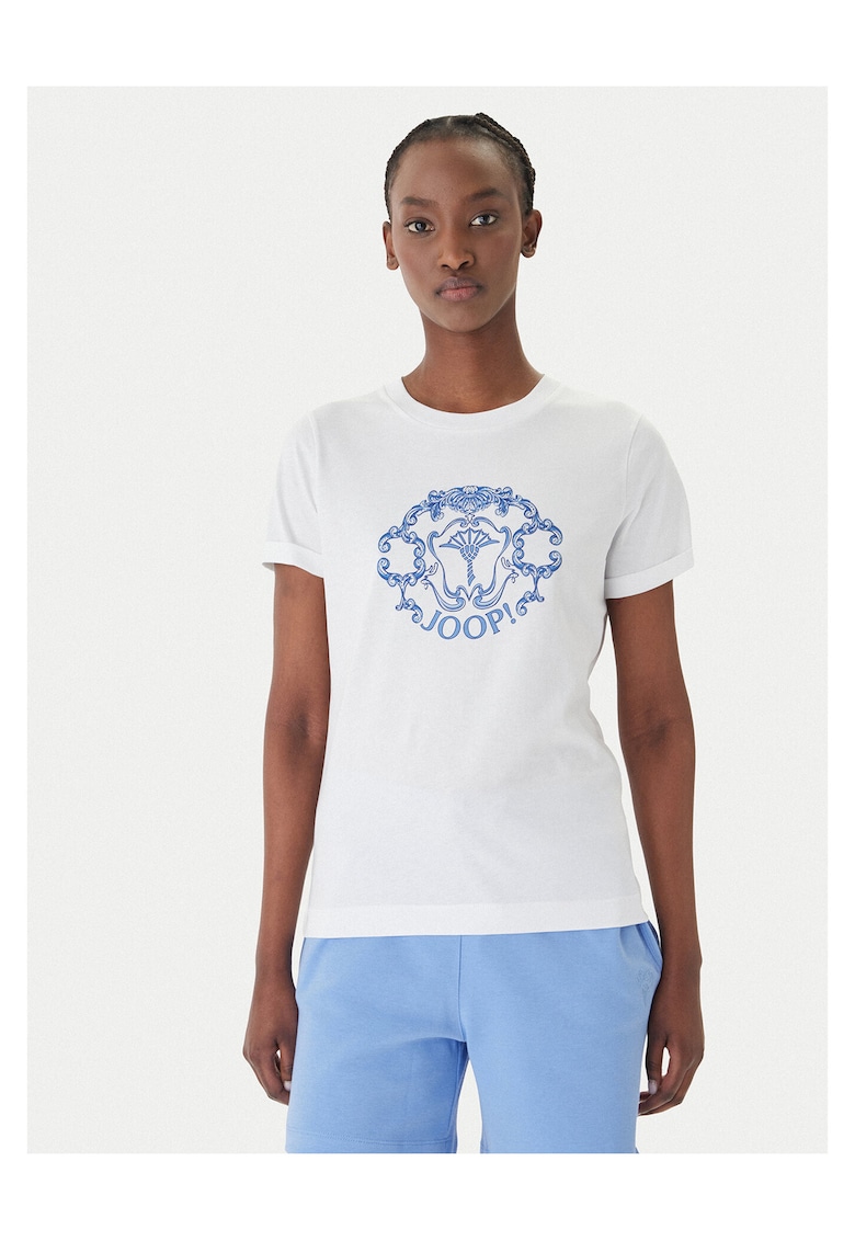 Tricou alb din bumbac pentru dama - Alb