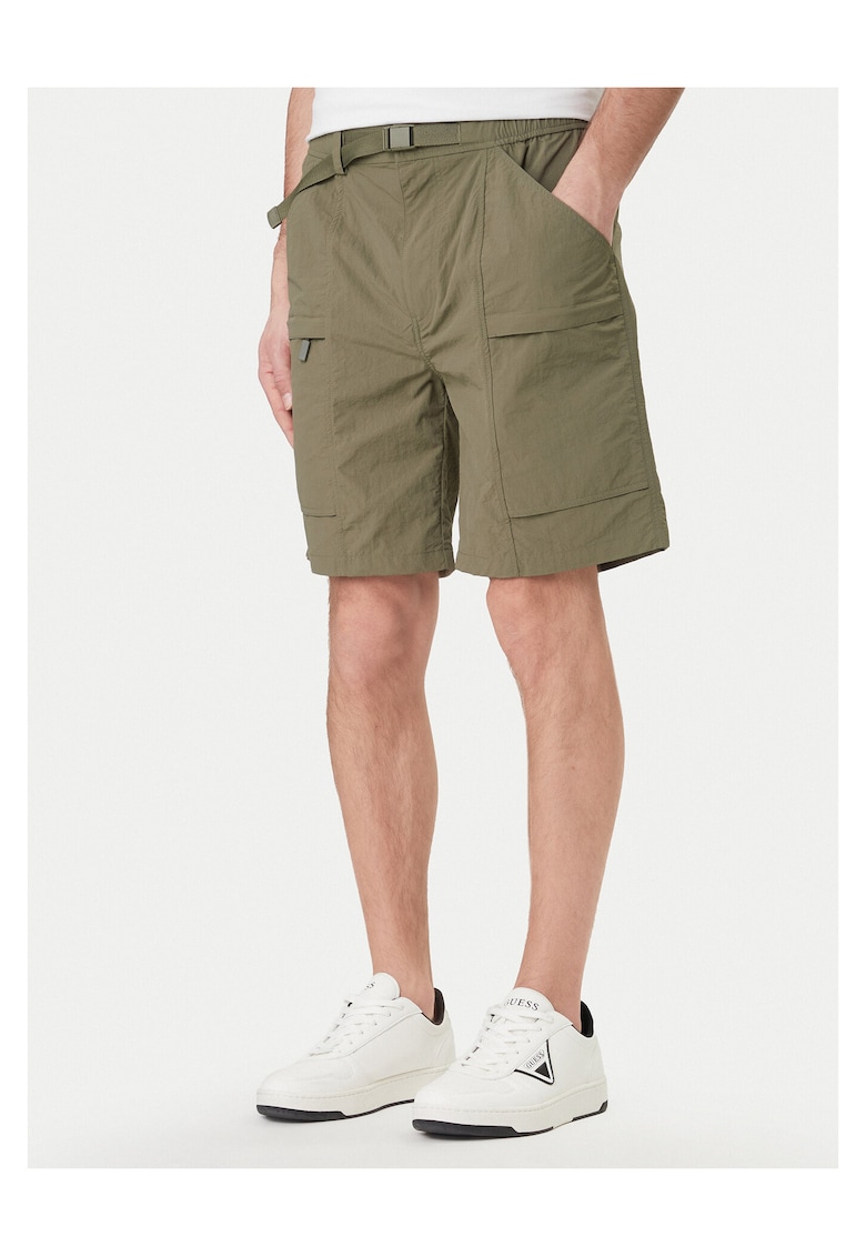 Pantaloni scurti barbati - fermoar - Poliamida - verde