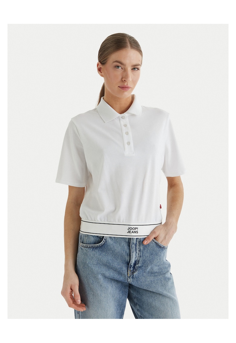 Tricou dama - alb - bumbac/poliester/elastan