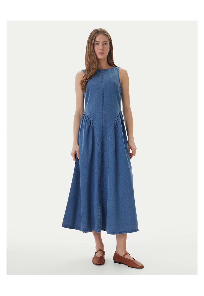 Rochie din denim cu fermoar - Albastru