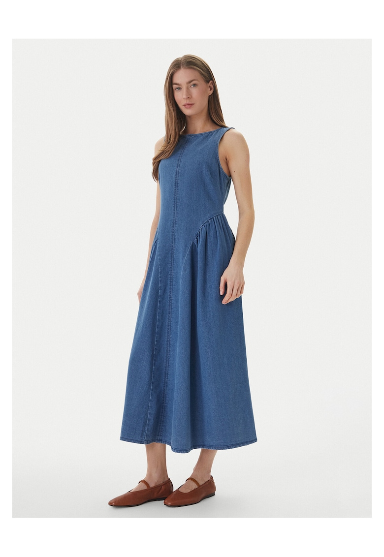 Rochie din denim cu fermoar - Albastru