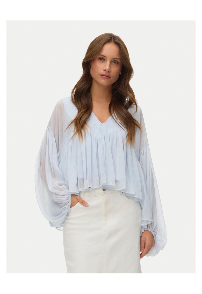 Bluza dama - poliester reciclat - albastru deschis