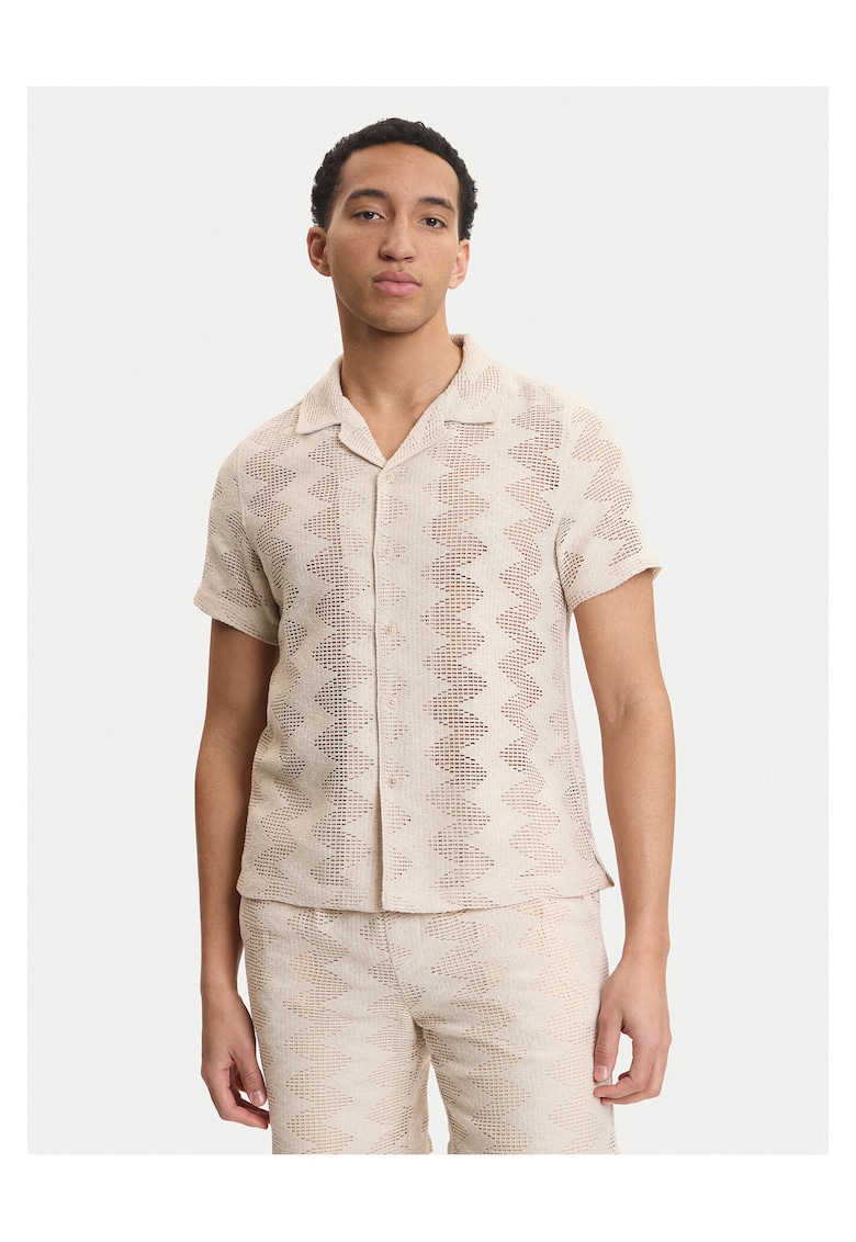 Camasa barbati - bej - 67% poliester - 33% bumbac
