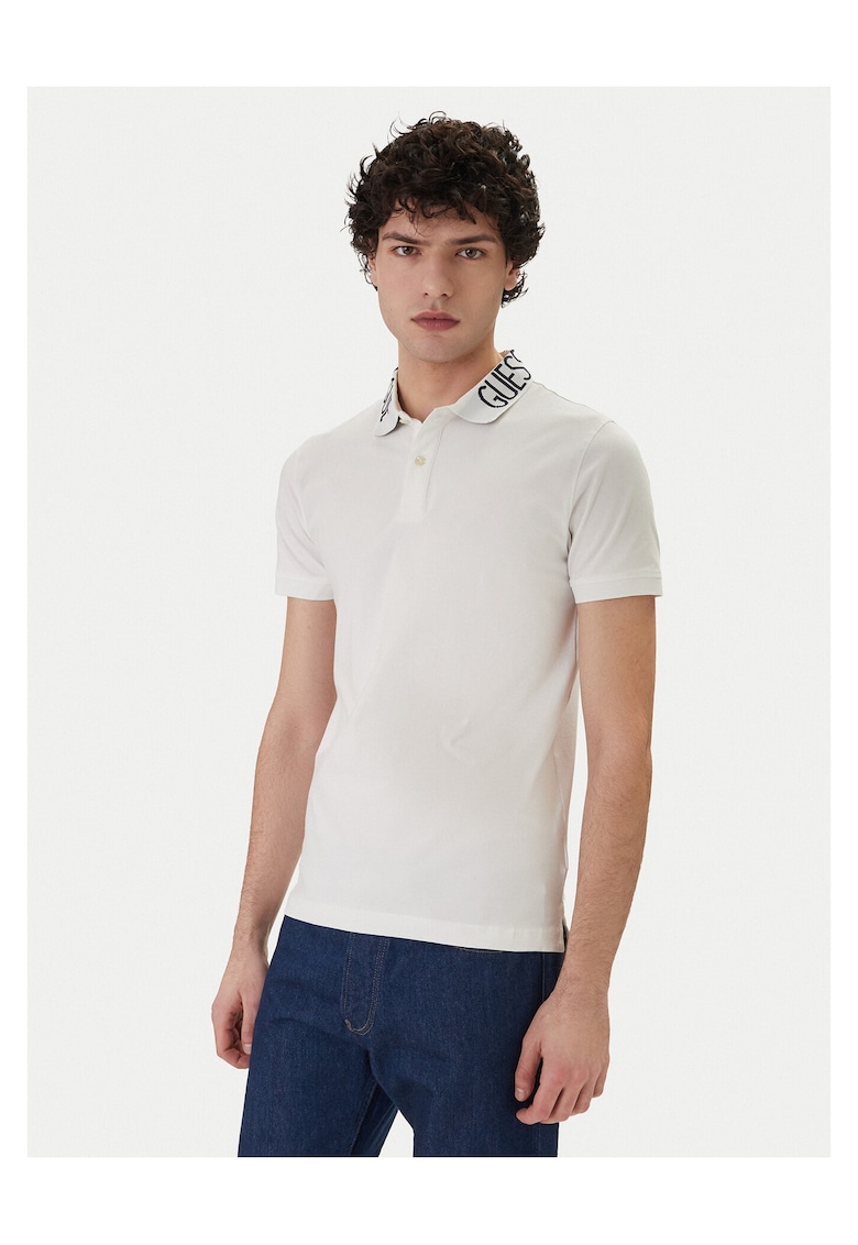 Tricou barbati - slim fit - alb - bumbac - Alb