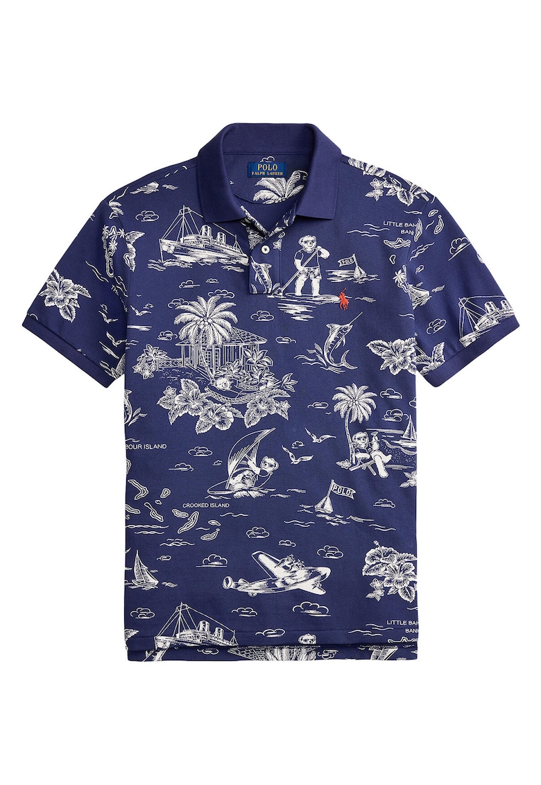 Tricou barbati - slim fit - bleumarin - bumbac - Albastru marin