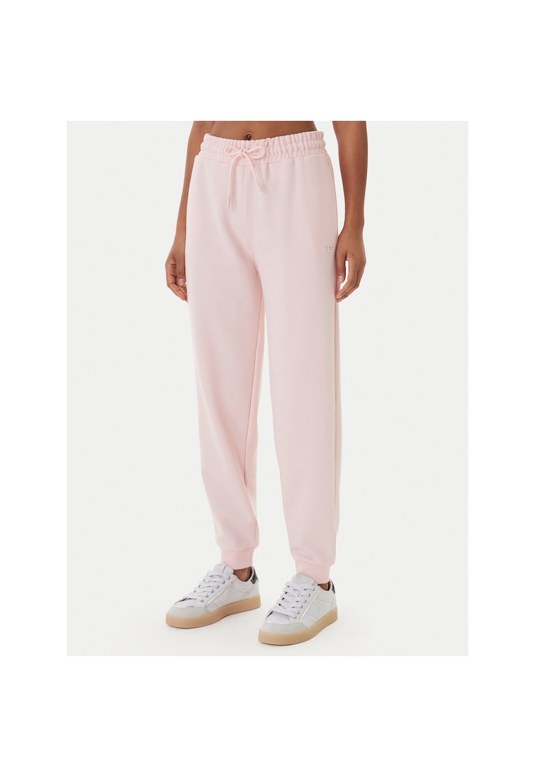 Pantaloni sport dama - roz - 55% poliester - 45% bumbac