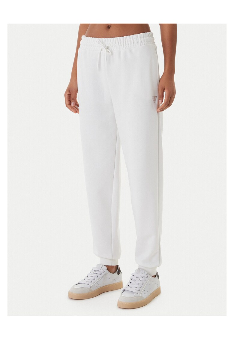 Pantaloni dama - poliester - alb -
